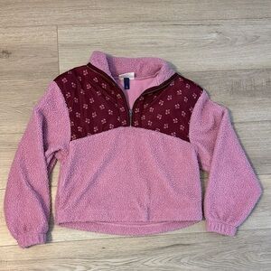Pink and Burgundy Oversized Women's Sweater